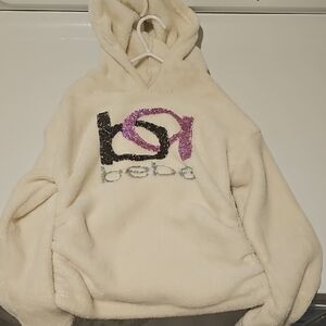 Kids Bebe Cream Hoodie with Sequin Logo
